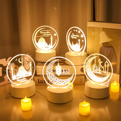 EID Night Light EID Mubarak Ramadan Decoration for Home Islam Muslim Party Decor Eid Al Adha Ramadan and Eid Ramadan Kareem